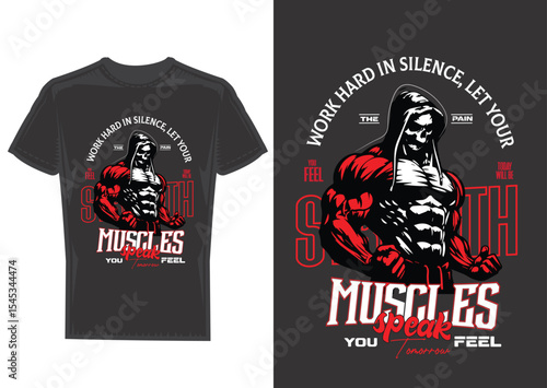 Strength Muscle speak Gym Fitness t shirt design t shirt design