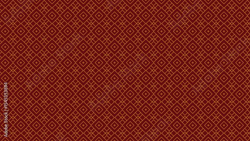 Wallpaper Mural Seamless geometric pattern with gold lines on red background, featuring diamond and grid shapes. Perfect for luxury wallpaper, fabric, packaging, digital design, and decorative projects. Torontodigital.ca