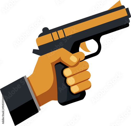hand with gun