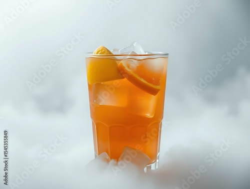 Refreshing drink with orange slices