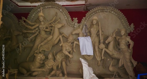 Photography Dhaka, Bangladesh 09-22-2023– Making of Durga Devi Idol at Ramna Kali Temple