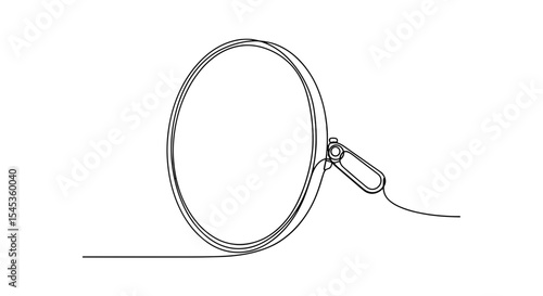 Monocle Outline: A minimalist outline of a monocle, showcasing the elegance and simplicity of this classic eyewear accessory. The line art emphasizes the circular form, and the functionality