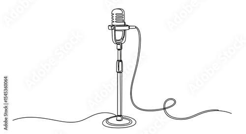 Vintage Microphone: An illustration of an iconic, vintage microphone with intricate details, a nod to timeless audio technology, symbolizing communication and performance. 