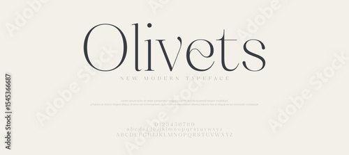 Olivets Elegant modern alphabet letter font. luxury typography fonts logo font premium vector Premium Vector

