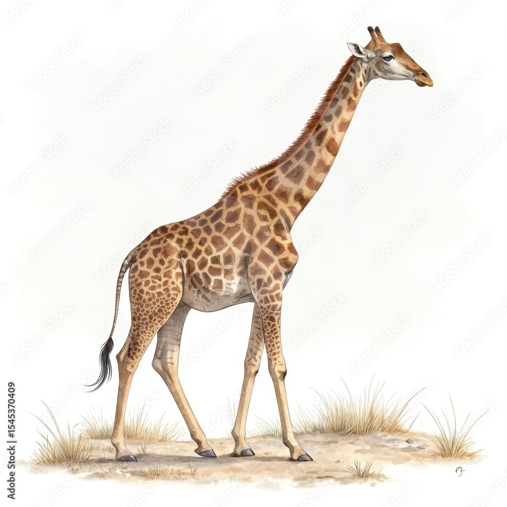 Fototapeta premium giraffe isolated on white