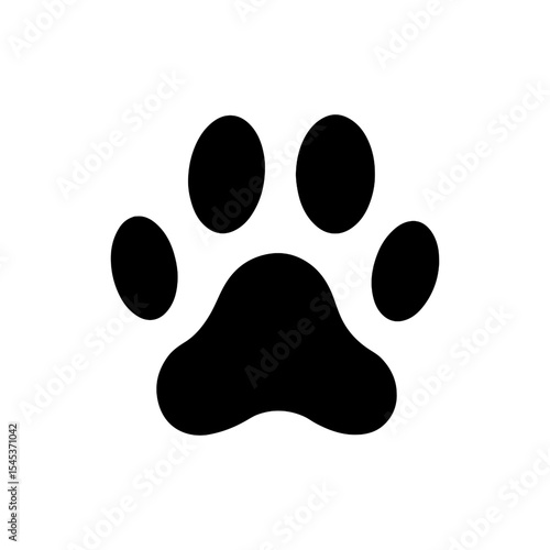 Dog footprint icon silhouette vector flat design.