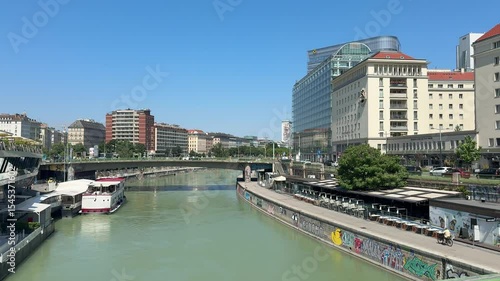 Vienna Donaukanal urban center near Schwedenplatz