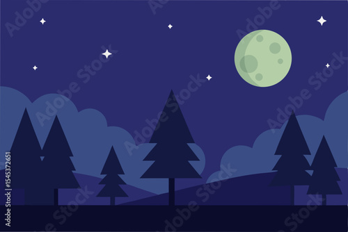 winter night landscape