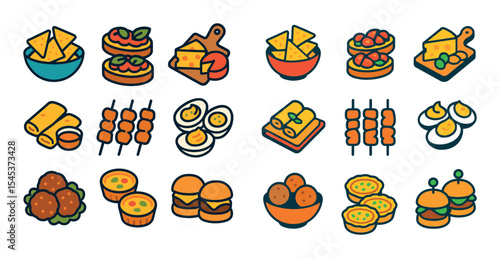 Party Snacks Icons