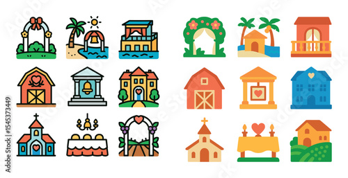 Wedding Venues Icons
