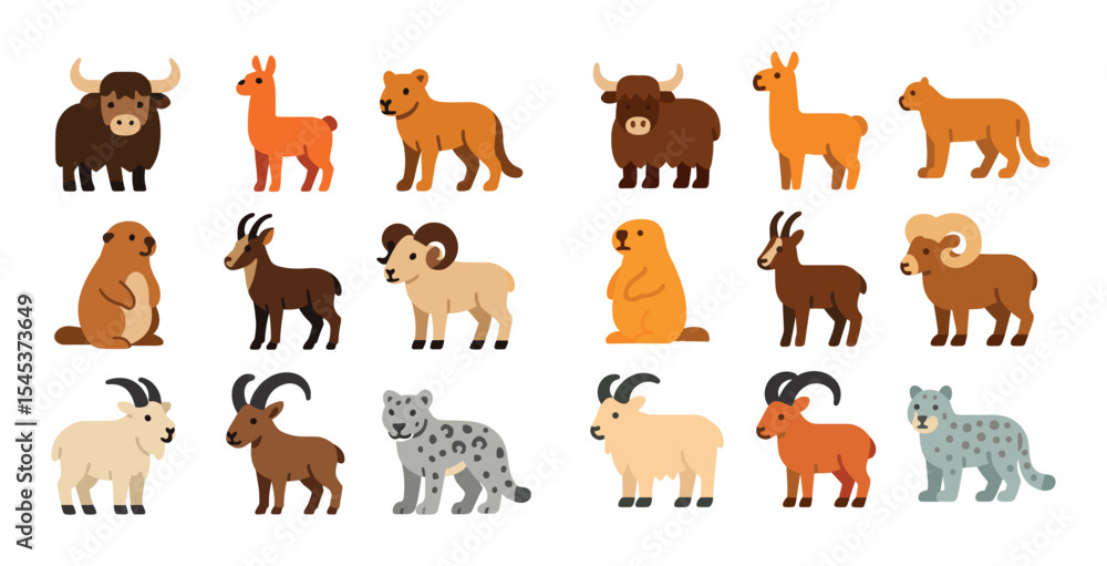 Obraz premium Mountain Animal Icons