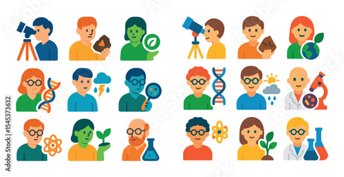 Colorful Scientist Icons