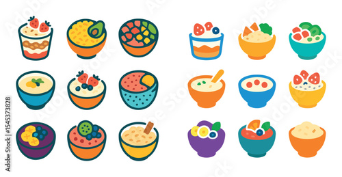 Breakfast Bowl Icons