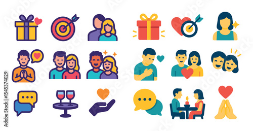 Colorful Marriage Icons