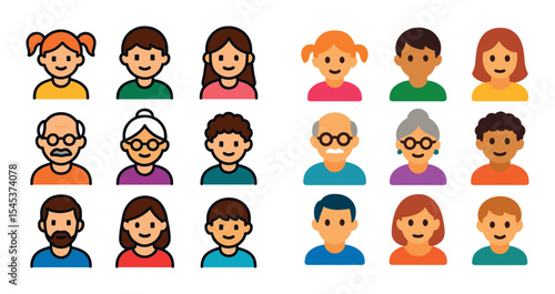 Colorful Family Icons