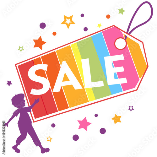 Exciting Sale Event with Colorful Decorations and Big Discounts