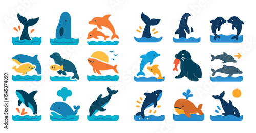 Marine Mammal Icon Set