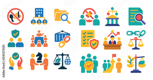 Corporate Law Icon Grid