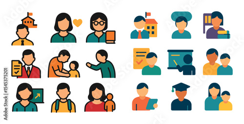 Education Stakeholders Icons