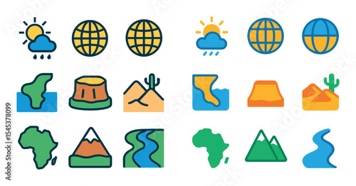 Geography Icon Grid