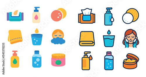 Makeup Removal Icon Set