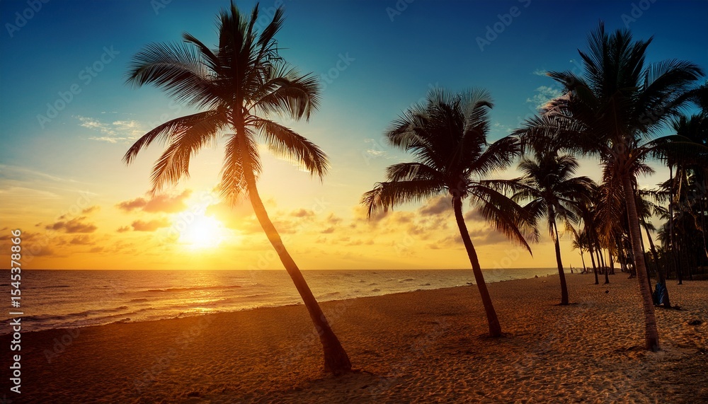 Obraz premium palms and sun