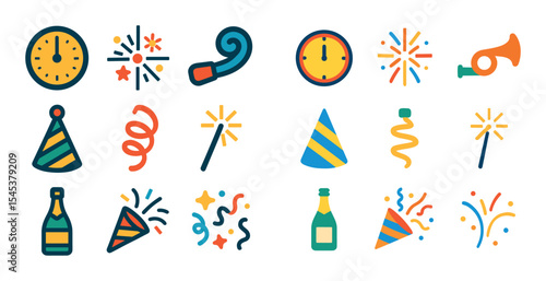 New Year's Eve Icons