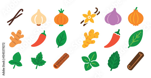 Colorful Spice Herb Icons