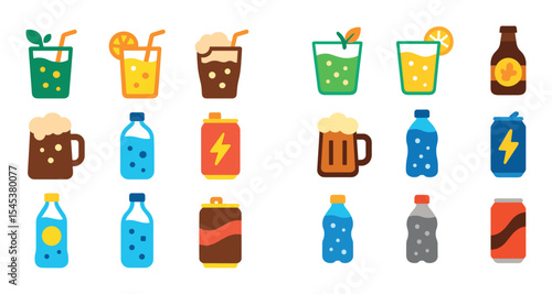 Colorful Soft Drink Icons