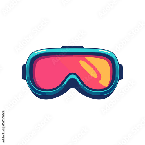 Colorful ski goggles with pink lenses for winter sports  