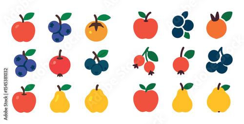 Cider Fruits Icons