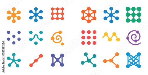 Colorful Network Icon Grid