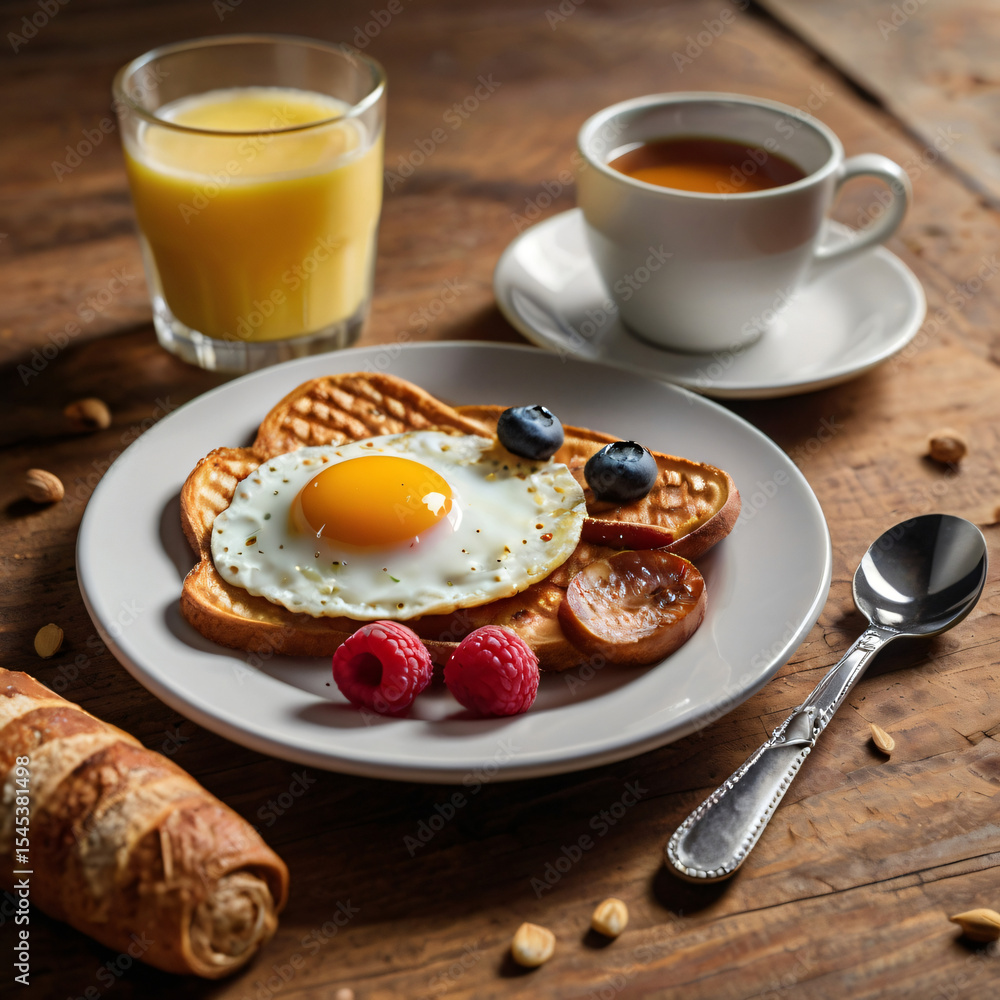 Photorealistic breakfast with ingredients Photorealistic breakfast with ingredients
