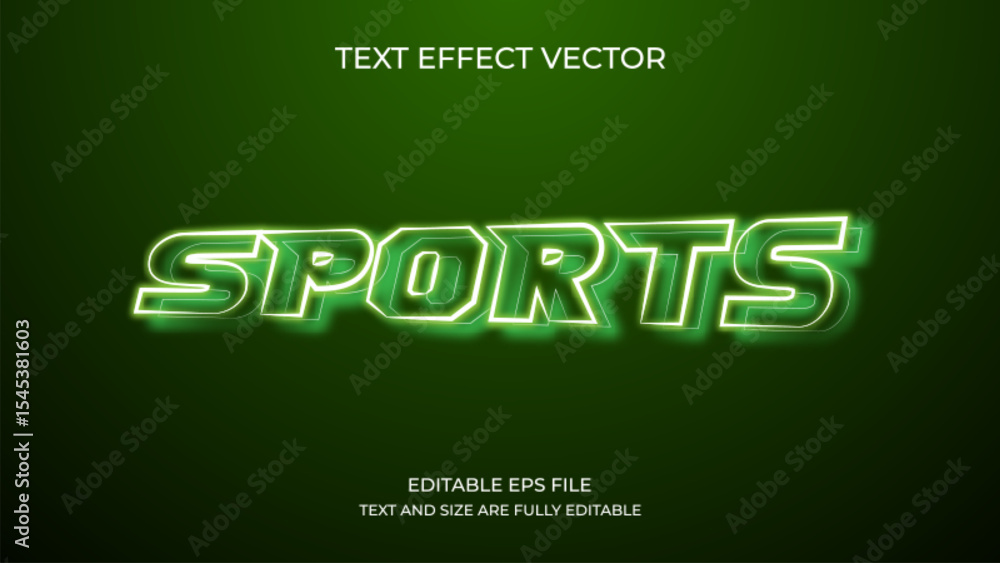 Fototapeta premium Green Sports Text Effect Editable Style Template