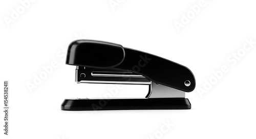 Black Stapler on White Background, Office Supply
