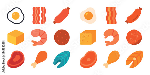 Colorful Protein Icons Grid