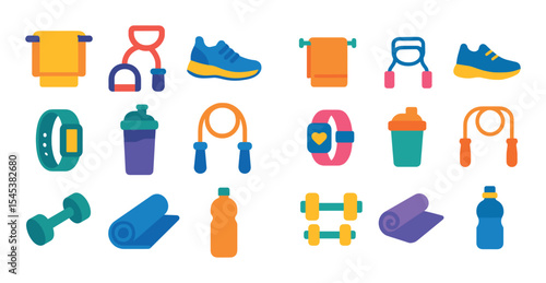 Colorful Fitness Icons