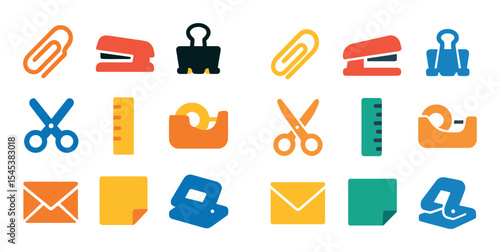 Colorful Office Supply Icons