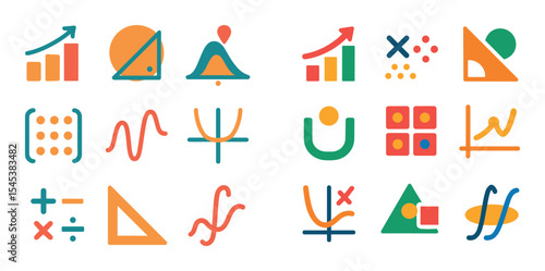Mathematics Icon Grid