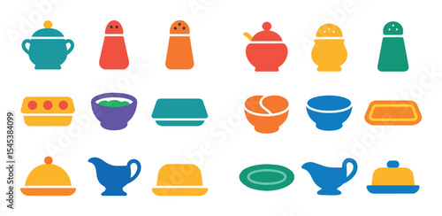 Colorful Serveware Icons