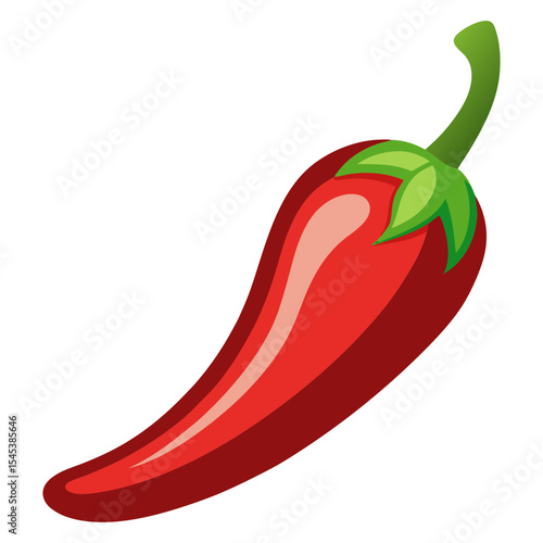 Red chili pepper illustration vector graphic for spicy food ingredient and recipe design needs