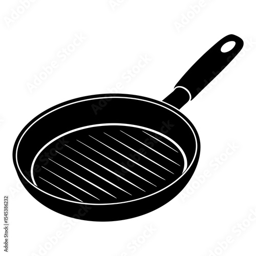 Grill pan isolated on white background