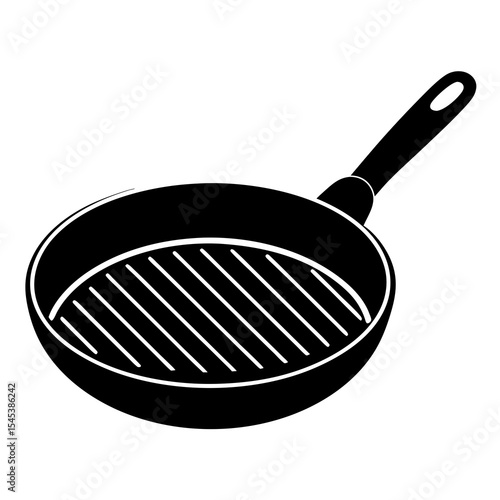 Empty grill pan isolated on white background in a vector illustration