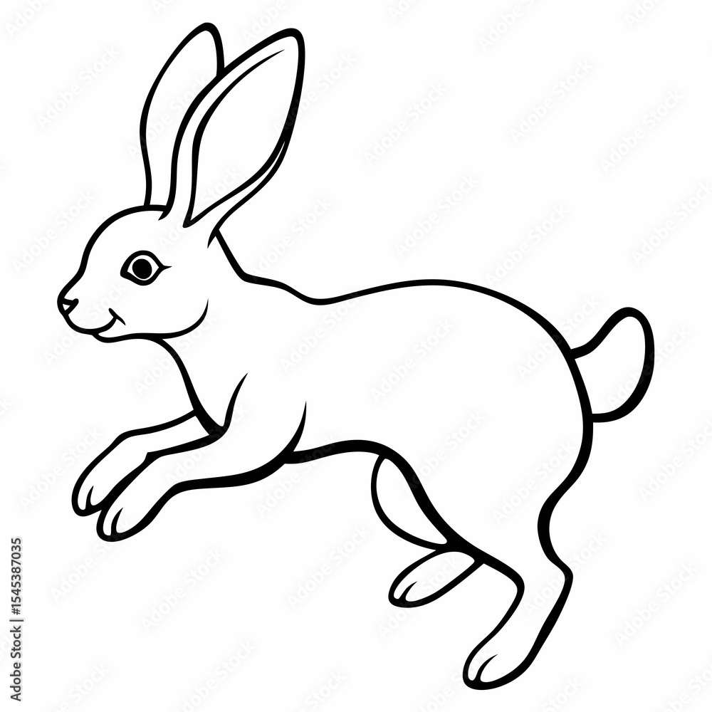 Obraz premium Rabbit jumping isolated on white background