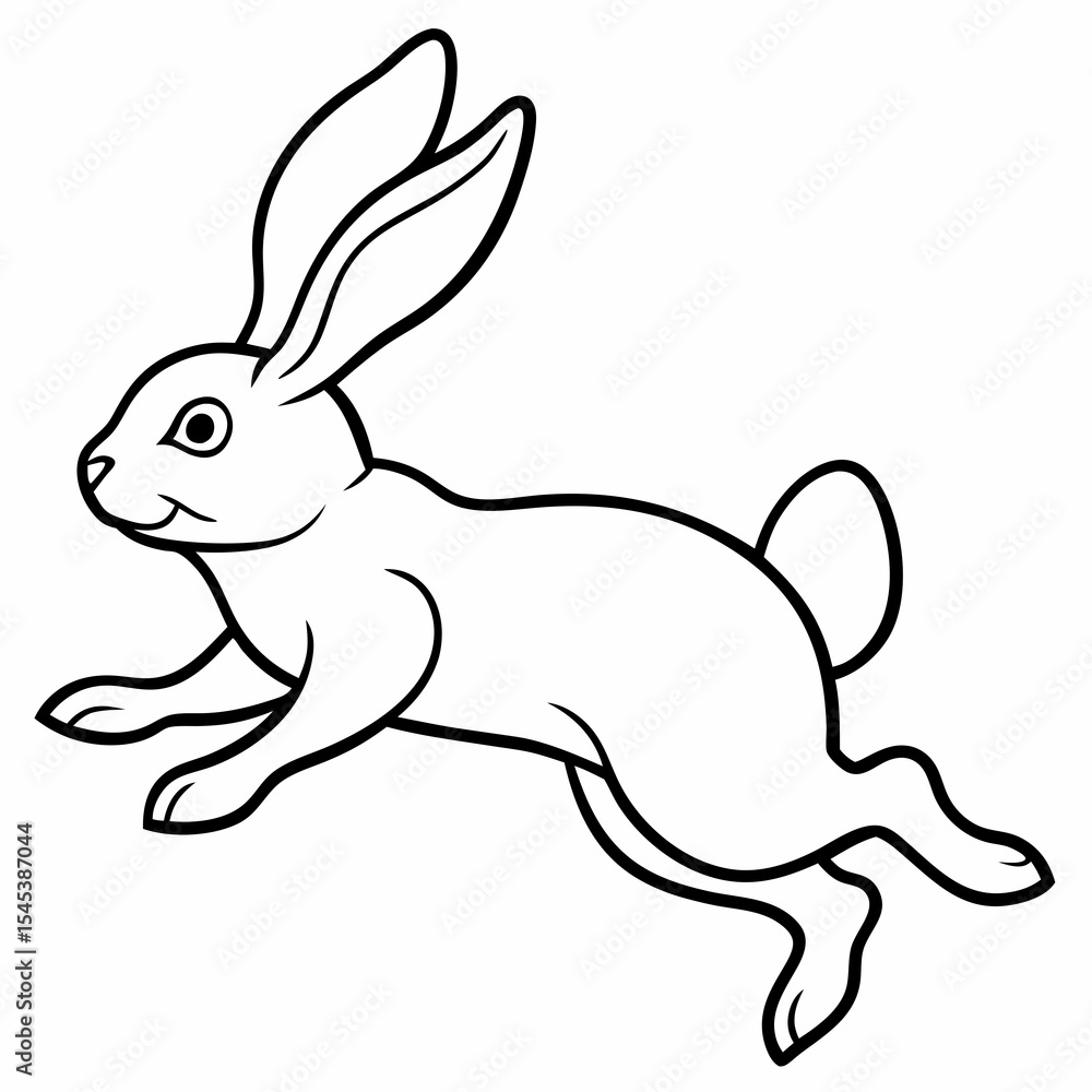 Obraz premium Rabbit jumping isolated on white background