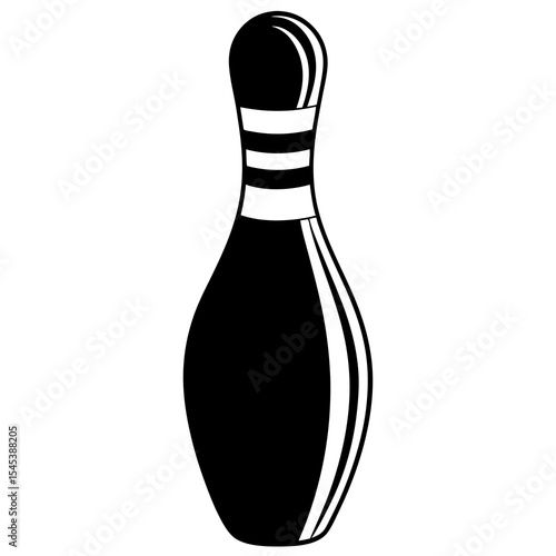 Bowling pin isolated on white background ready for a strike