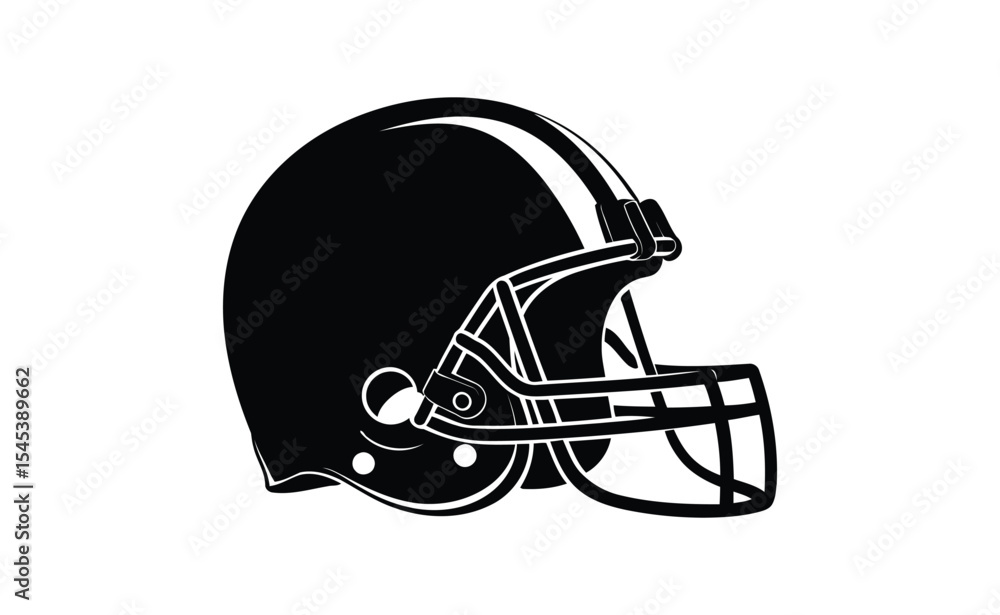 Naklejka premium Vintage American football helmet vector. Hand drawn football helmet illustration on white background