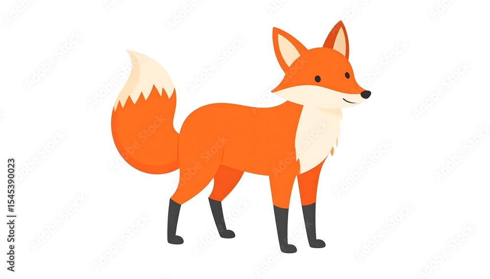 Cute cartoon fox illustration. Cute cartoon fox illustration.