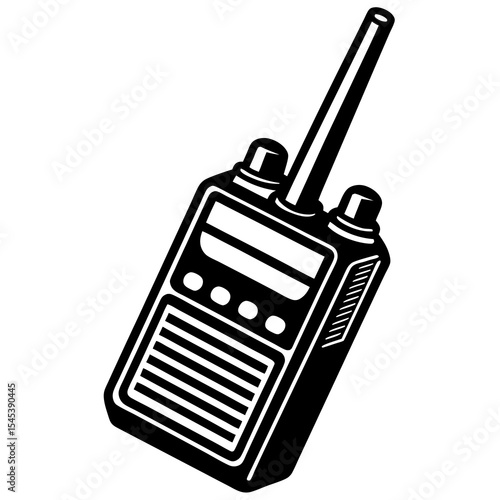 Portable walkie talkie radio communication device isolated on white background