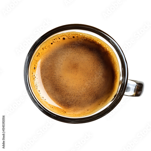 Top View of a Cup of Espresso with Frothy Surface